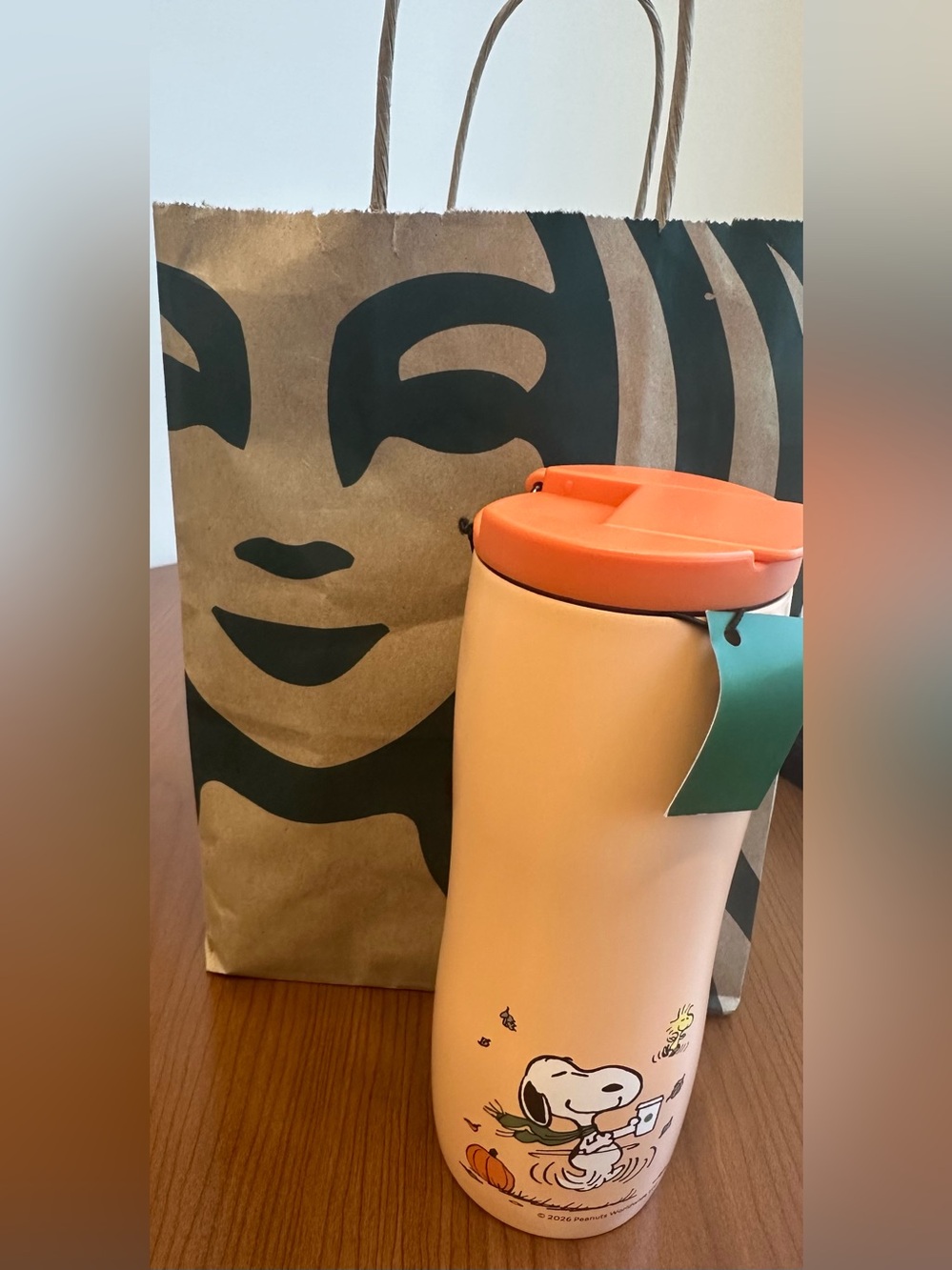 🔥 NEW Limited Edition Peanuts x Starbucks Snoopy Pumpkin Tumbler 16oz w/Keychain